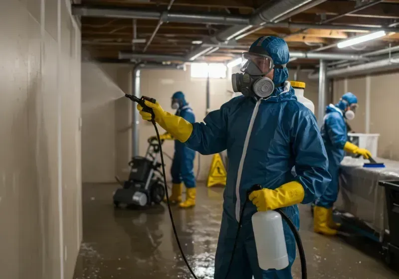 Basement Sanitization and Antimicrobial Treatment process in Spring Lake Park, MN